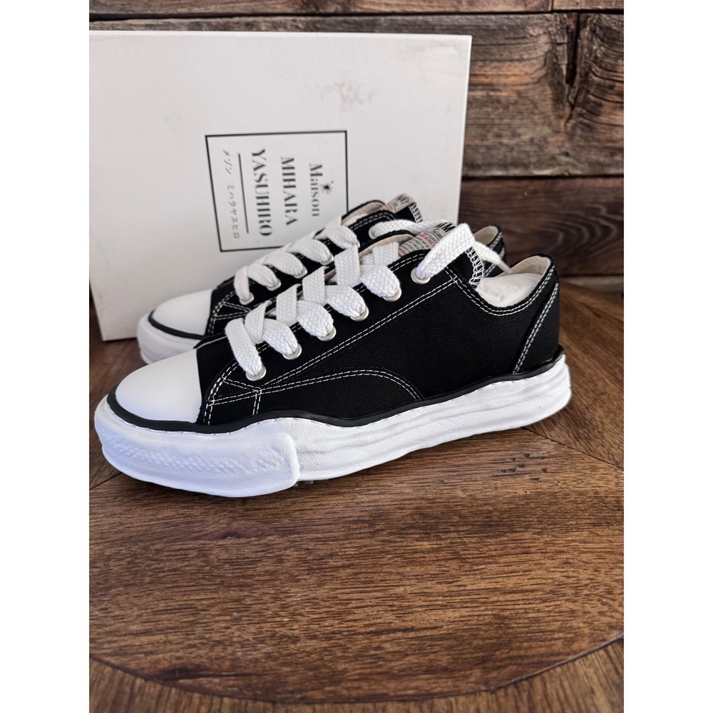 Maison Mihara Yasuhiro Hank Peterson OG Sole Canvas Low Sneakers Black White 5